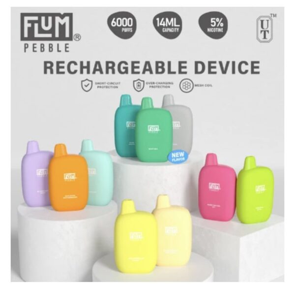 Flum Pebble Rechargeable Disposable 6000 Puffs - Image 3