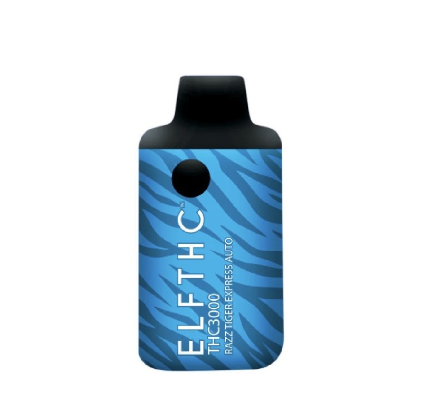 Razz Tiger Express Auto High Potency Blend Delta 8 + THC-P + THC-X 3g Disposable By ELF THC