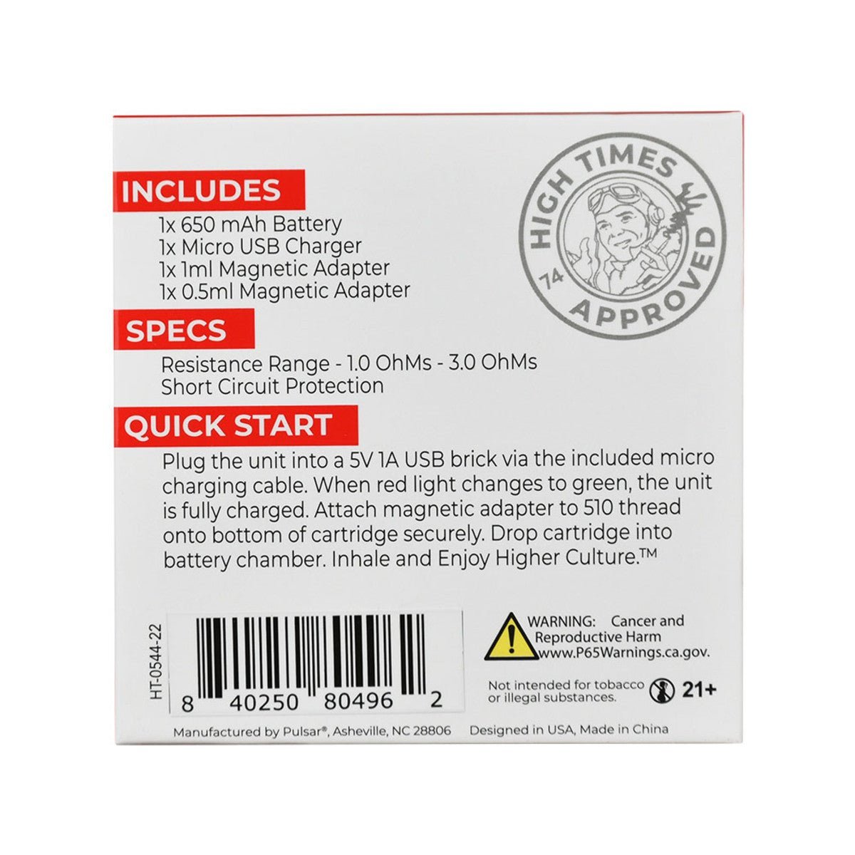 High Times easy to use auto draw 510 battery / 650mAh - Image 3