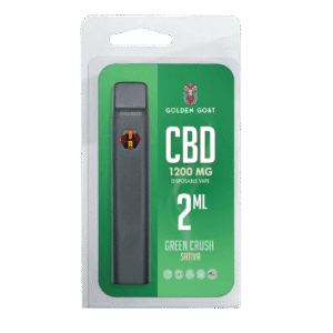 Golden Goat CBD Rechargeable Vape Device 1200MG, Green Crush (Sativa)